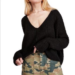 New Free people black Moonbeam Sweater Medium $128
